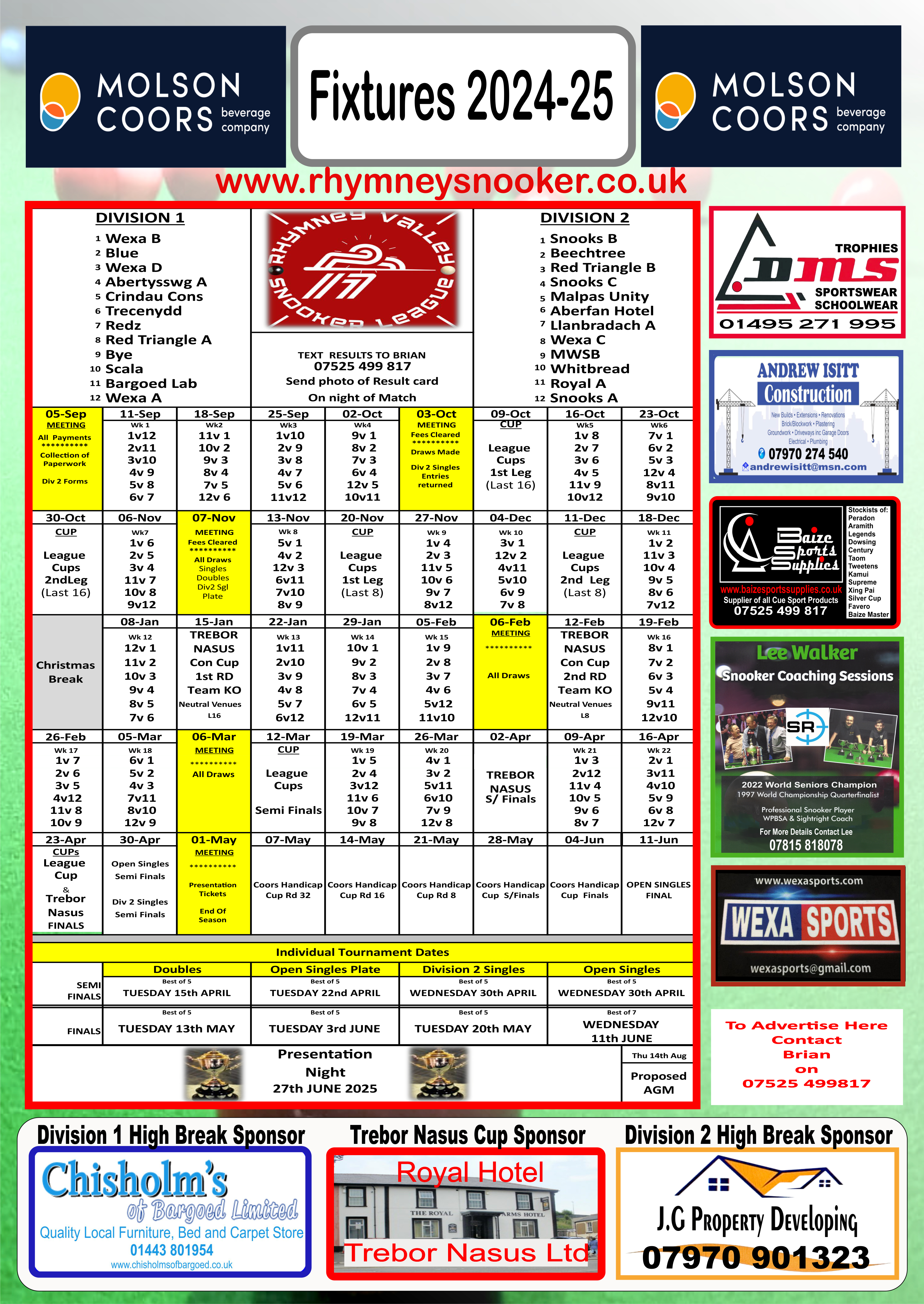 fixtures 2024